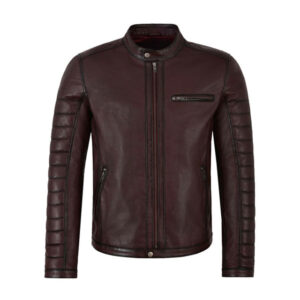 Men’s Motorcycle Sheepskin Café Racer Leather Jacket