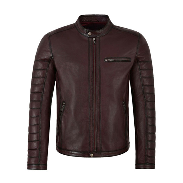Men’s Motorcycle Sheepskin Café Racer Leather Jacket