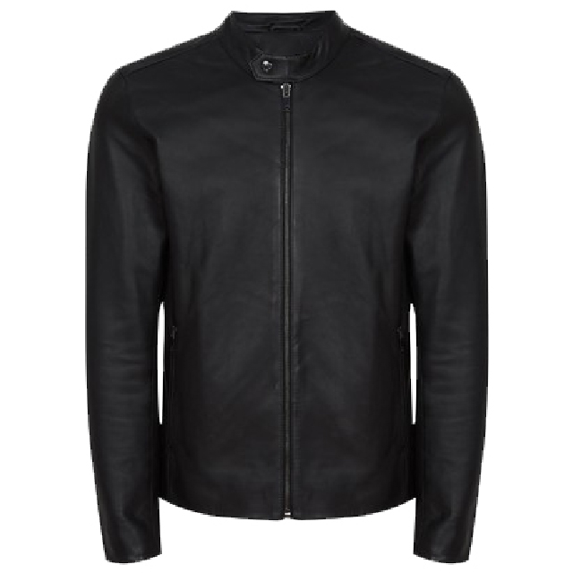 Men Black Keith Leather Café Racer Jacket