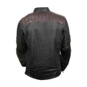 Mens Scorpion Distressed Black Leather Jacket