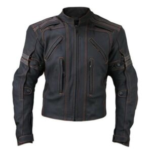 Street Style Motorcycle Jacket Sheepskin Leather Jacket