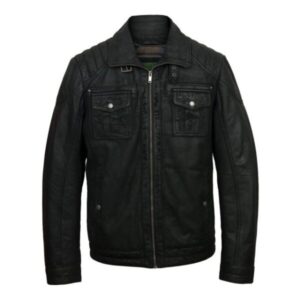 Vintage Brown Mens Classy Real Leather Trucker Jacket