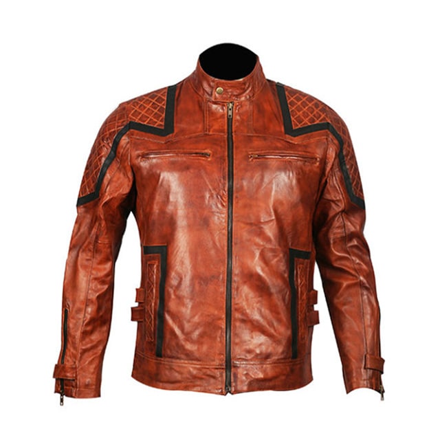 Vintage Brown Biker Mens Designer Leather Jacket