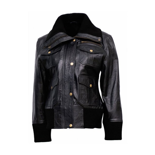 Women’s Black Bomber Multi Pockets Jacket