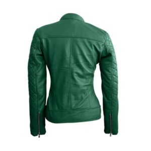 Women’s Classy Quilted Biker Leather Jacket