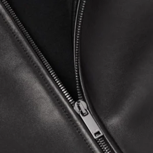 Black Hooded Leather Jacket Men