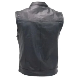 Black Leather Vest for Men