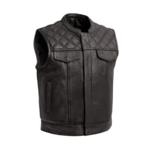 Men Quilted Leather Jacket