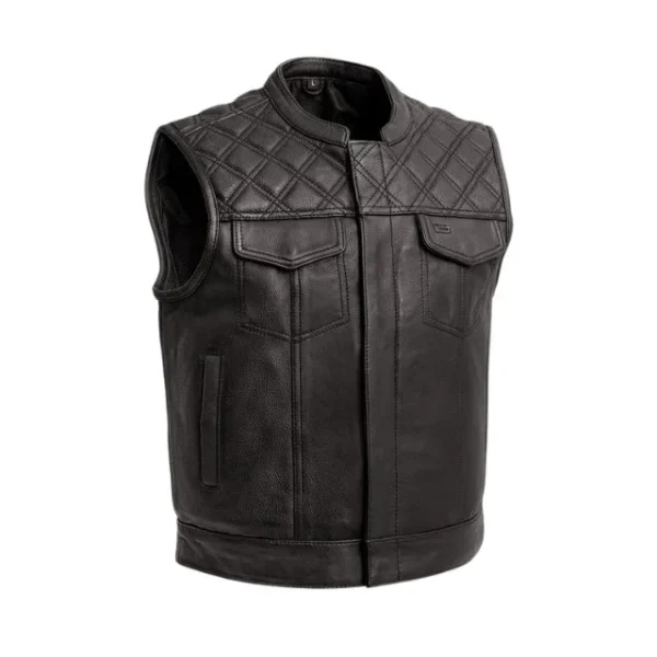 Men Quilted Leather Jacket