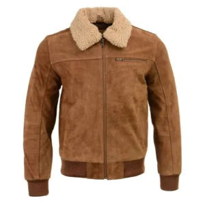 Brown Men’s Suede Flight Bomber Jacket