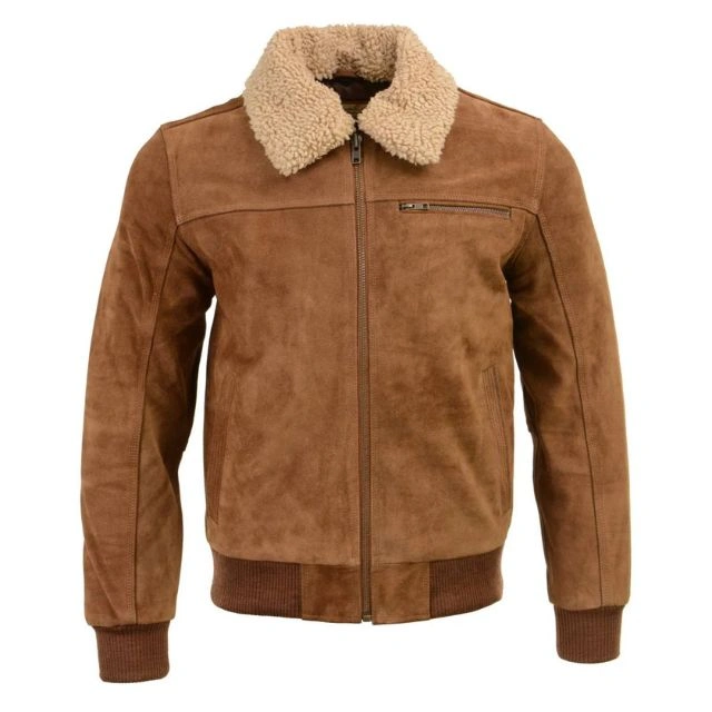 Brown Men’s Suede Flight Bomber Jacket