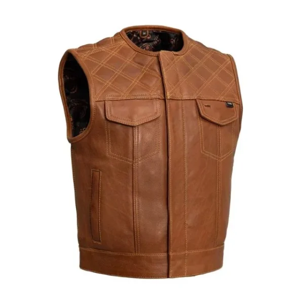 Men Quilted Leather Jacket