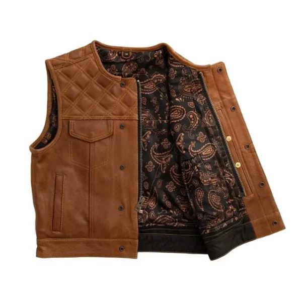 Men Quilted Leather Jacket