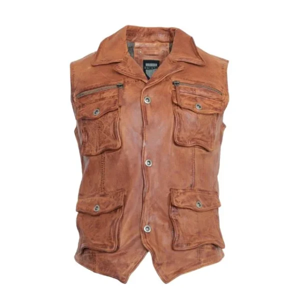 Western Cowboy Leather Vest