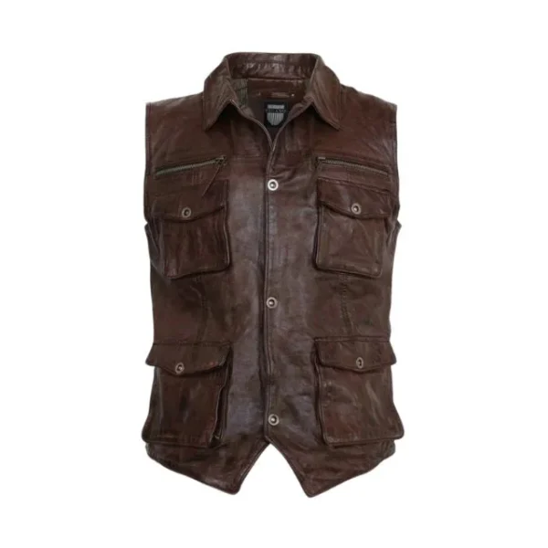 Western Cowboy Leather Vest