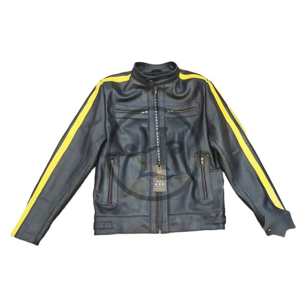Men Top-Grain Leather Motorcycle Sheepskin Jacket