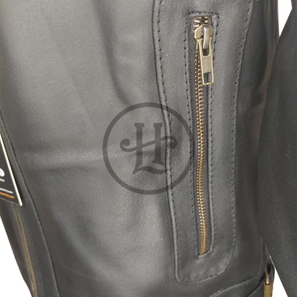 Men Top-Grain Leather Motorcycle Sheepskin Jacket
