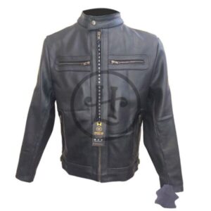 Men Top-Grain Leather Motorcycle Sheepskin Jacket