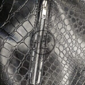 Crocodile Embosses Biker Style Leather Jacket