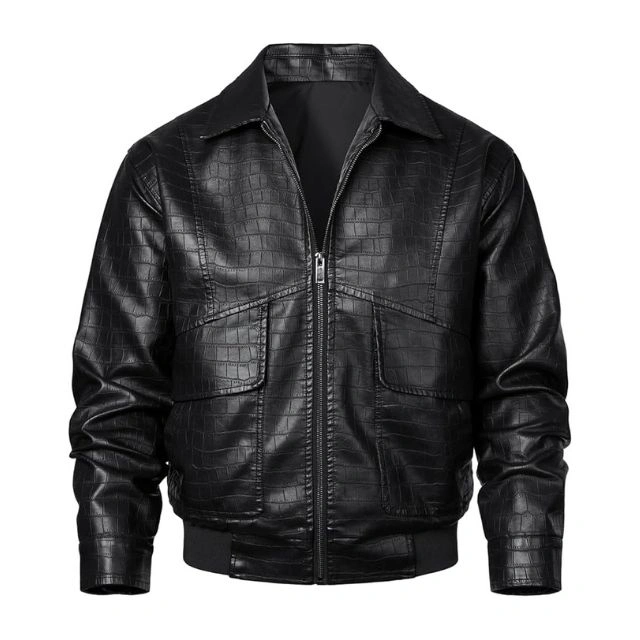 Faux Leather Aviator Jacket Flight Bomber Jacket