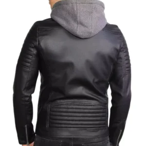 100% Genuine Leather Retro Vibes Hoodie for Men