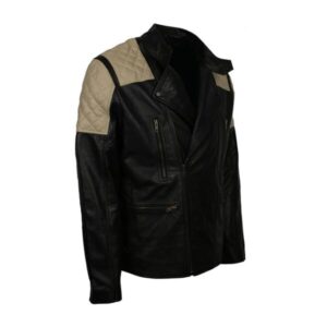 Mens Black Inferno Motorcycle Genuine Leather Jacket