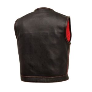 Men’s Perforated Motorcycle Leather Vest