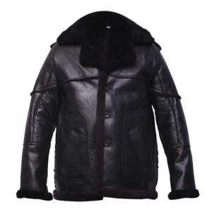 Men’s Faux Shearling Lined Leather Jacket