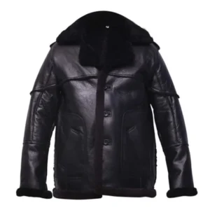 Men’s Faux Shearling Lined Leather Jacket