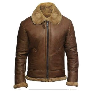 Brown Shearling-Style Sheepskin Jacket