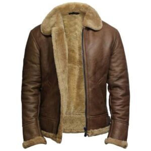 Brown Shearling-Style Sheepskin Jacket