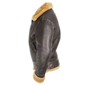 Brown Shearling-Style Sheepskin Leather Jacket