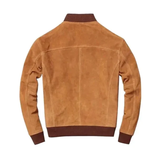 Men’s Tan Suede Bomber Jacket