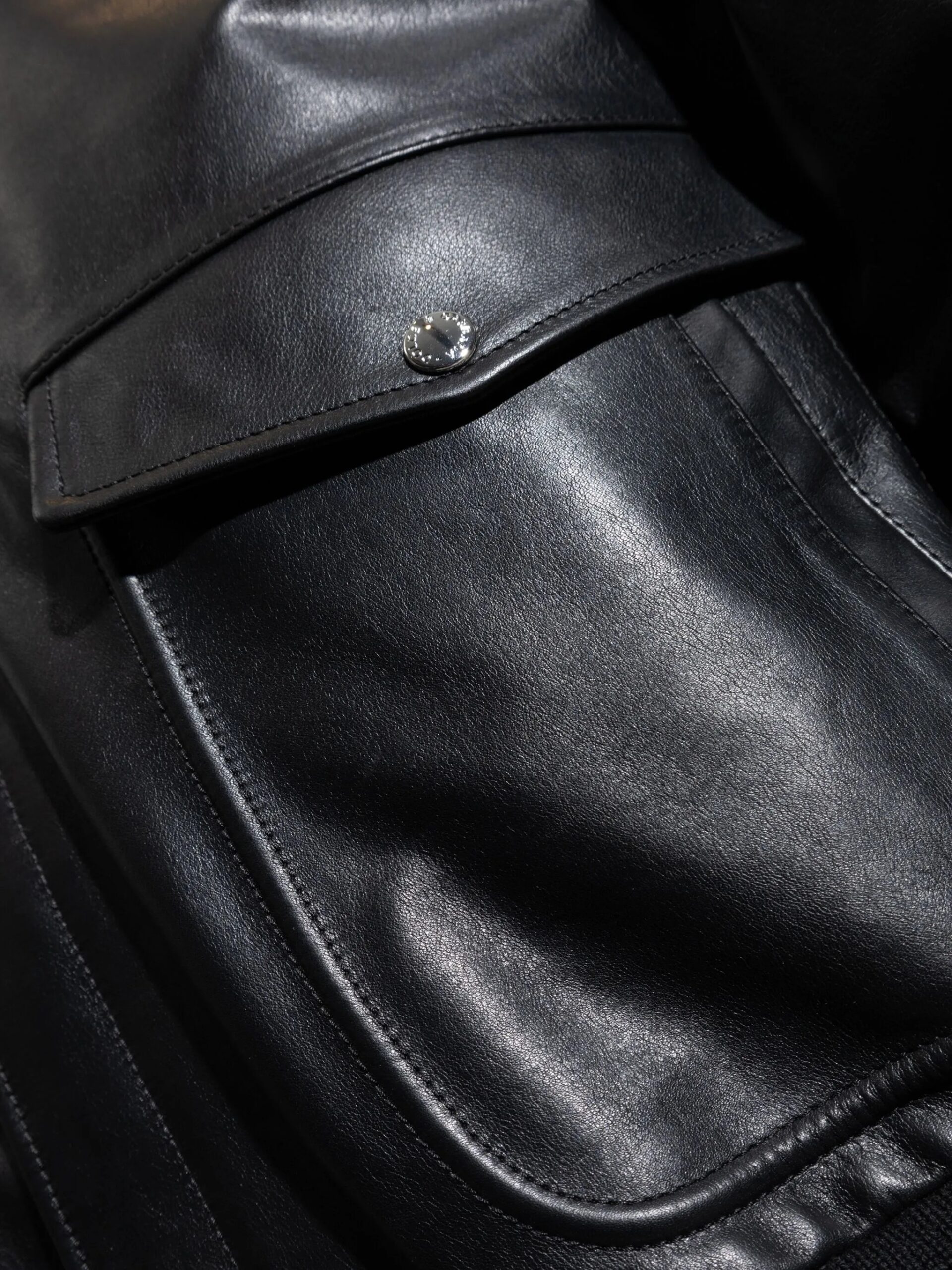 BUNERI Black Leather Bomber Jacket – 4