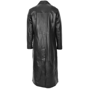 BUNERI Men’s Full-Length Leather Coat Black