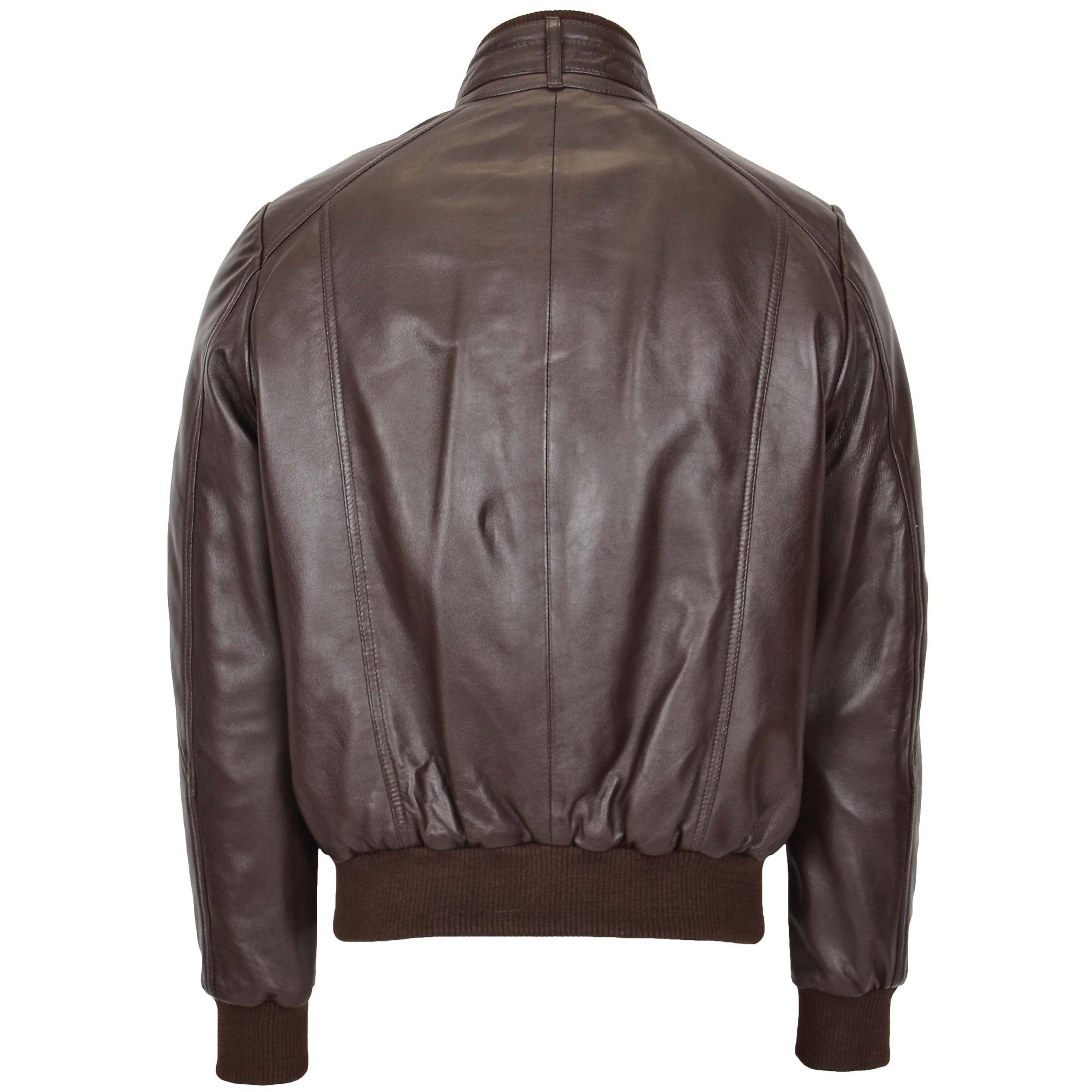 BUNERI Brown Leather Bomber Flight Jacket – 2