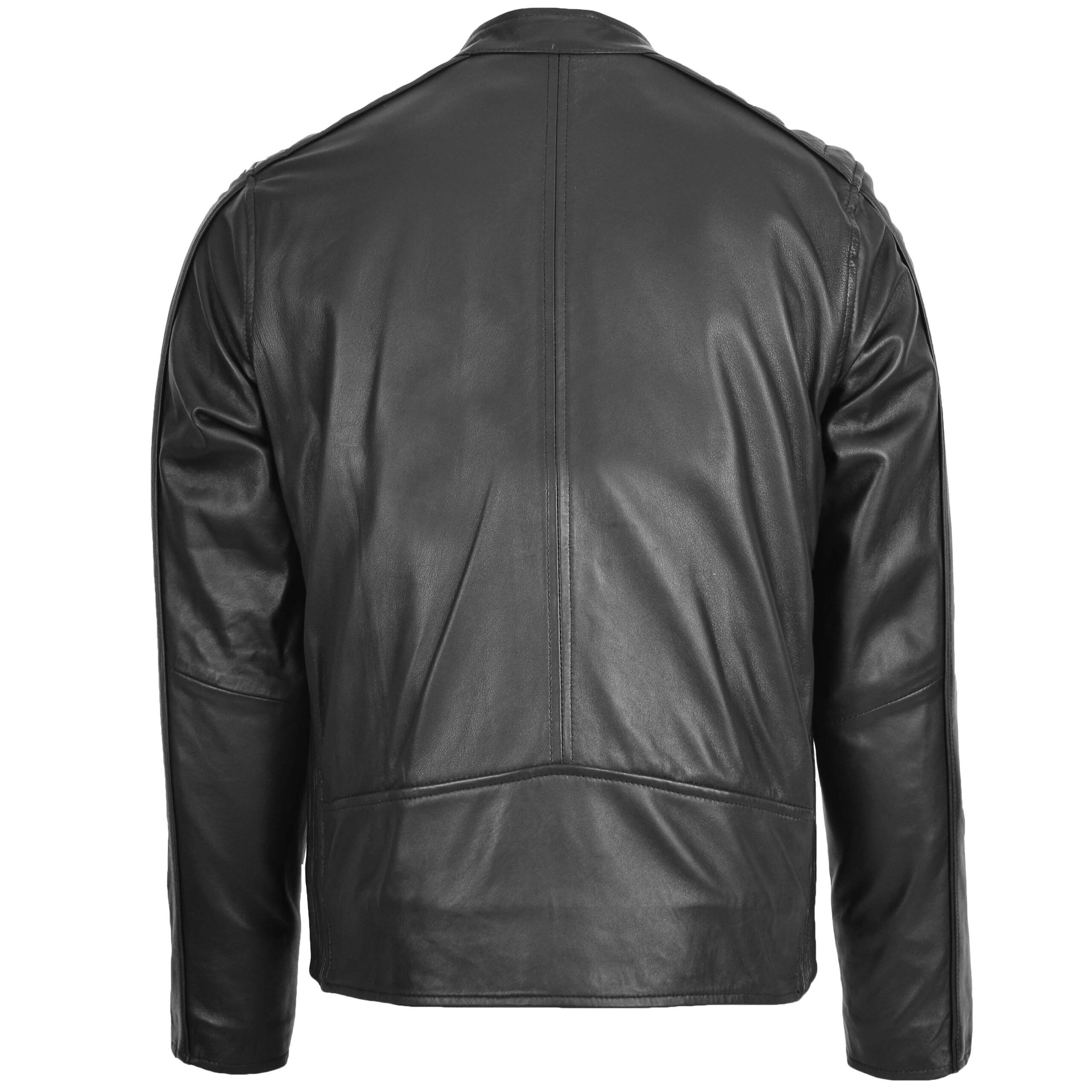 BUNERI Men's Leather Casual Biker Fashion Jacket Black II – 2