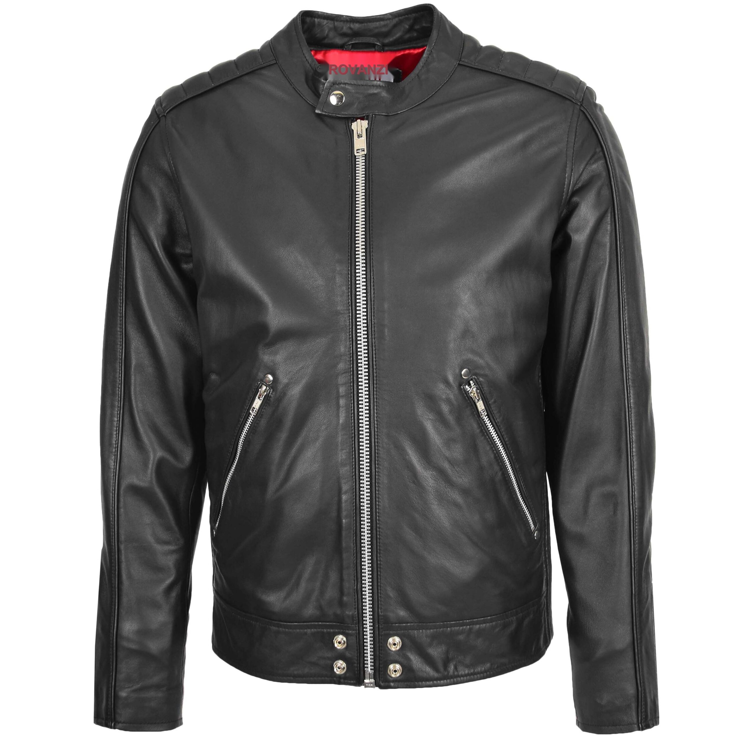 BUNERI Men's Leather Casual Biker Fashion Jacket Black II – 3