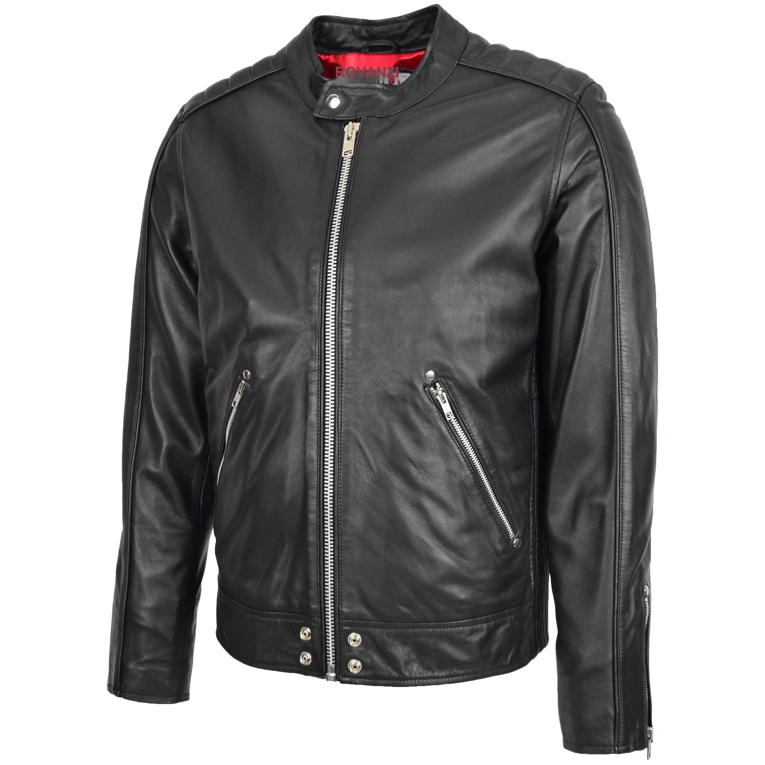 BUNERI Men's Leather Casual Biker Fashion Jacket Black II – 4