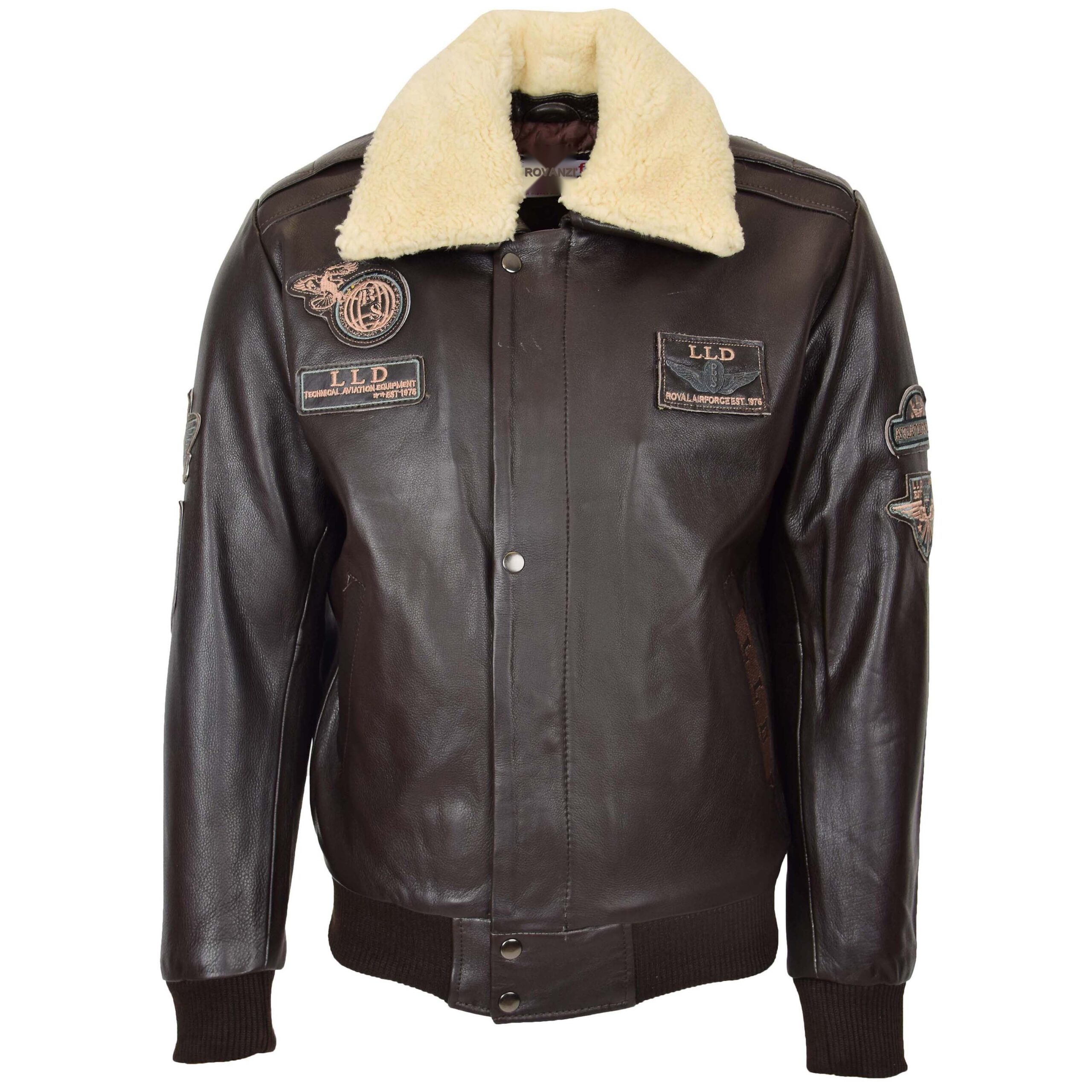 BUNERI Pilot-N Brown Leather Jacket with Detachable Collar – 4