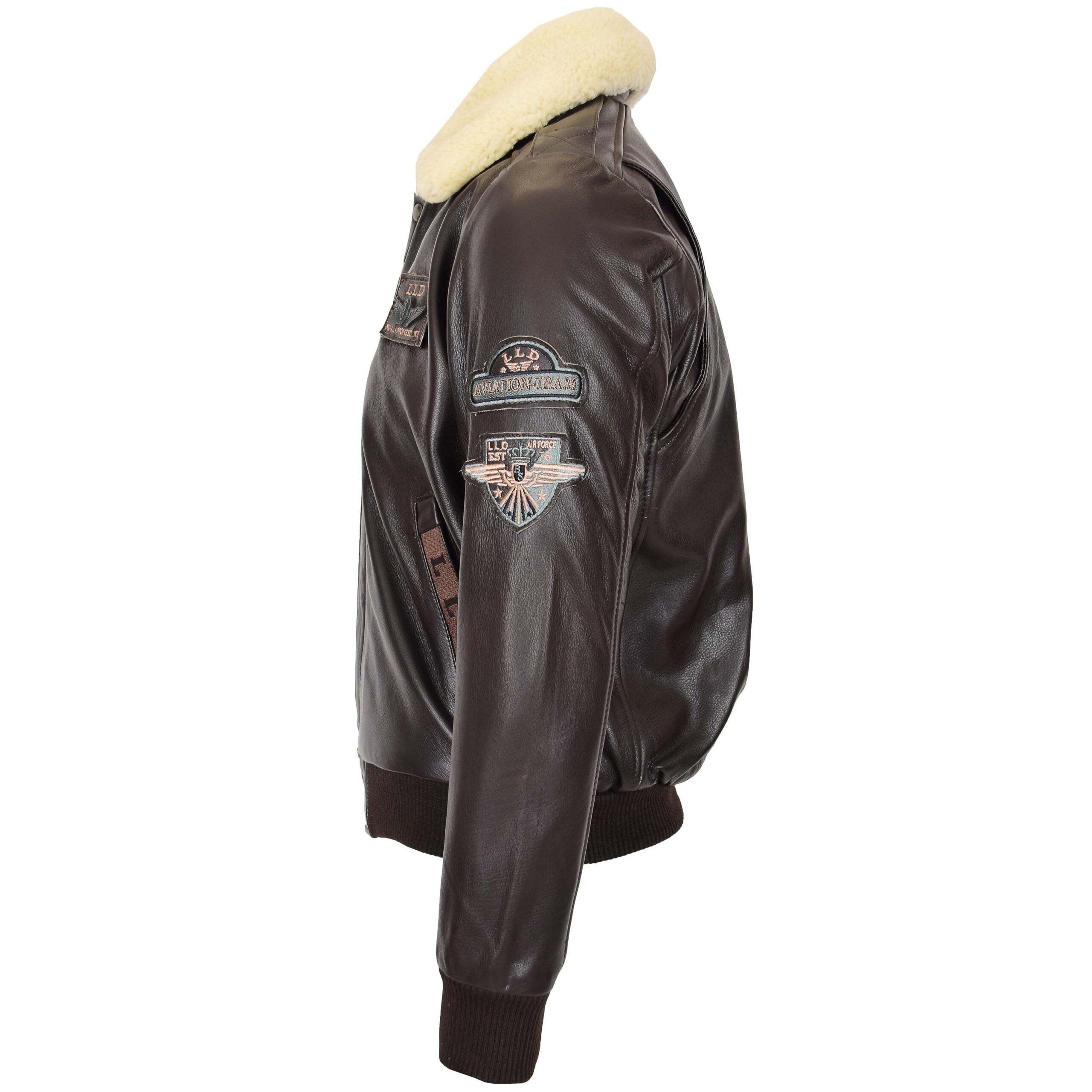 BUNERI Pilot-N Brown Leather Jacket with Detachable Collar – 5