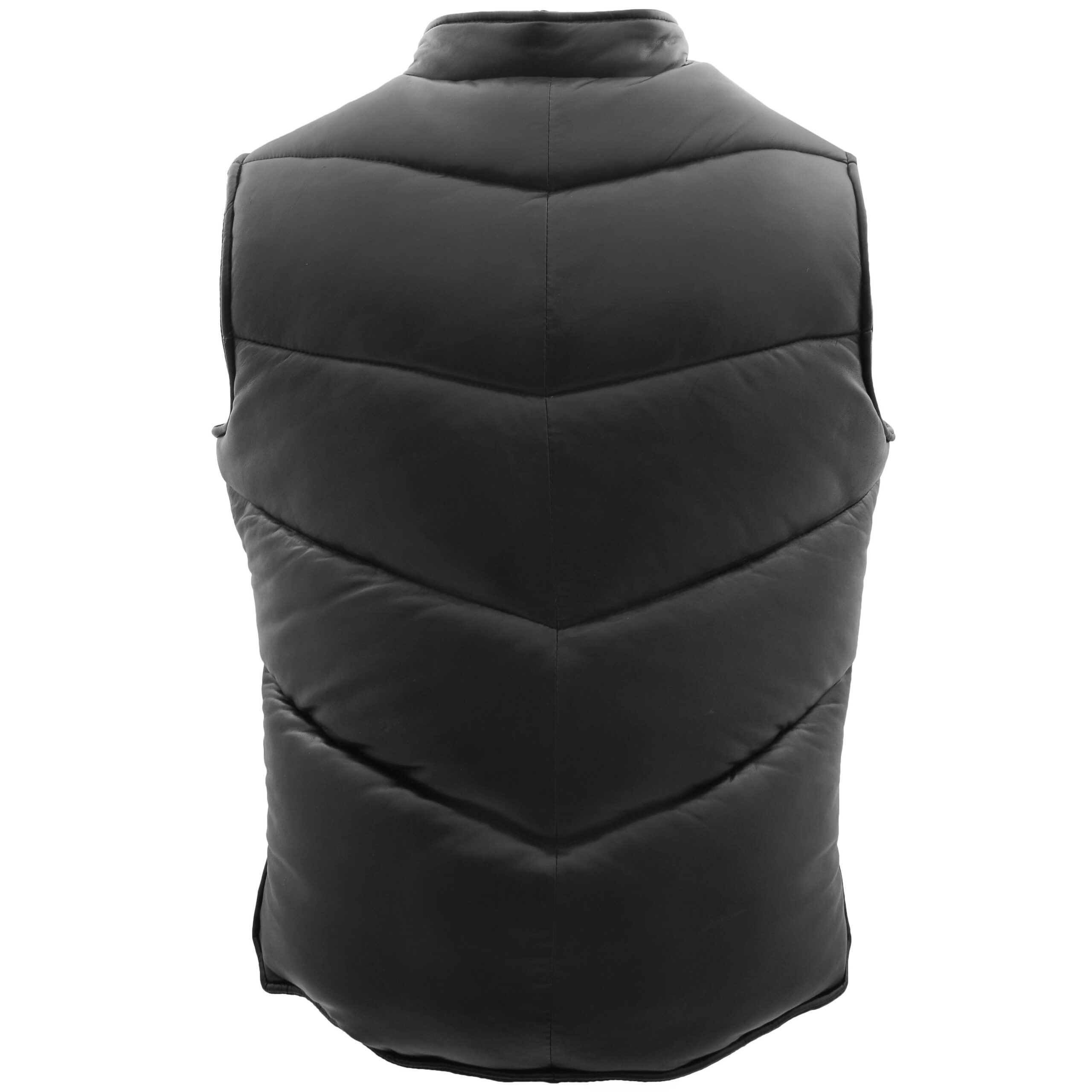 BUNERI Black Leather Puffer Vest Body Warmer – 2