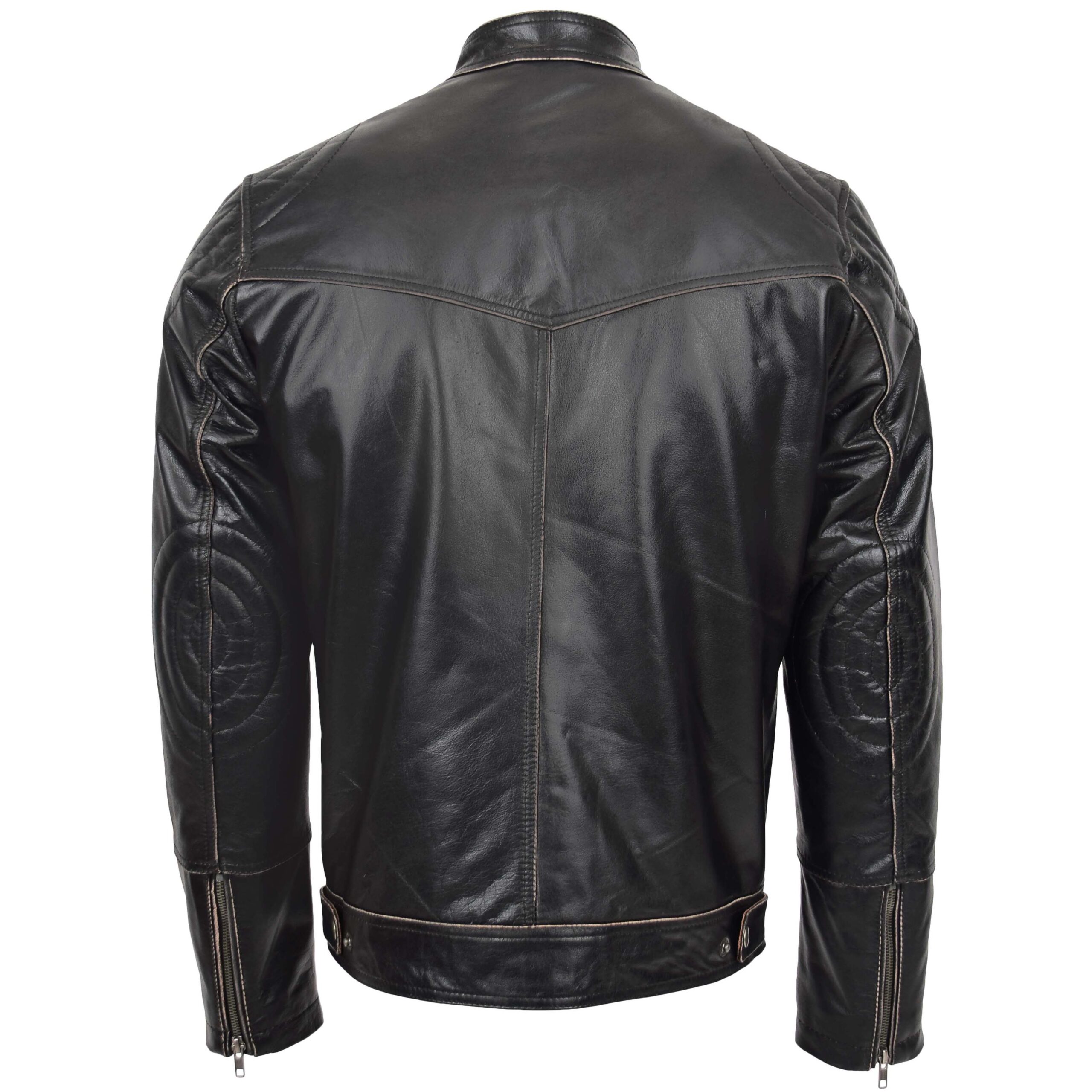 BUNERI Dark Brown Leather Vintage Biker Jacket II – 2