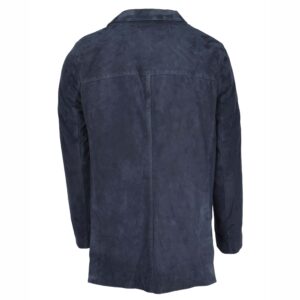 BUNERI Men’s Suede Blazer Two-Button Navy