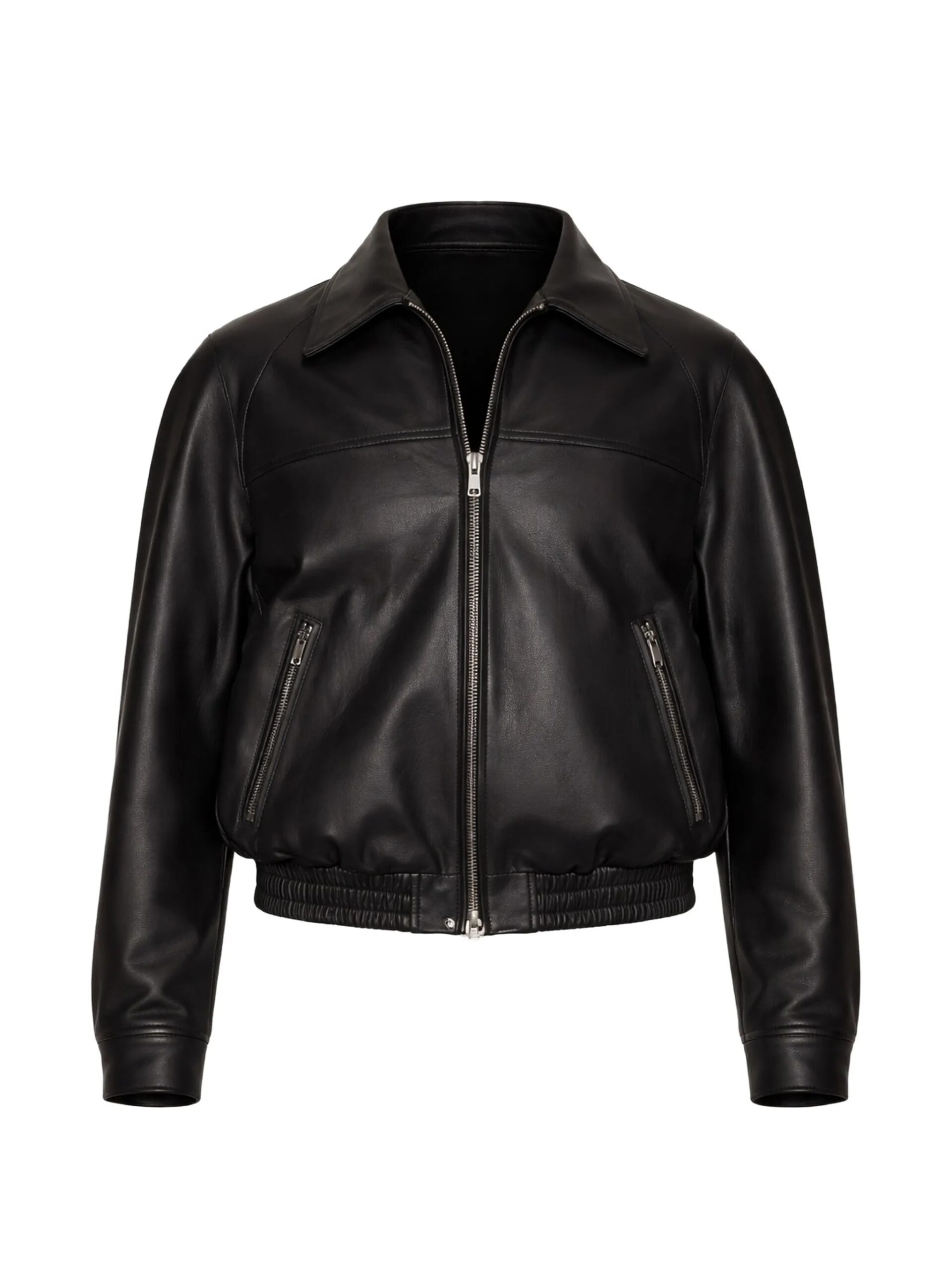 BUNERI Men's Zipple Leather Jacket Black