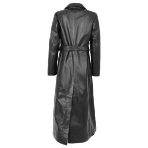 BUNERI Women’s Black Full-Length Leather Classic Coat