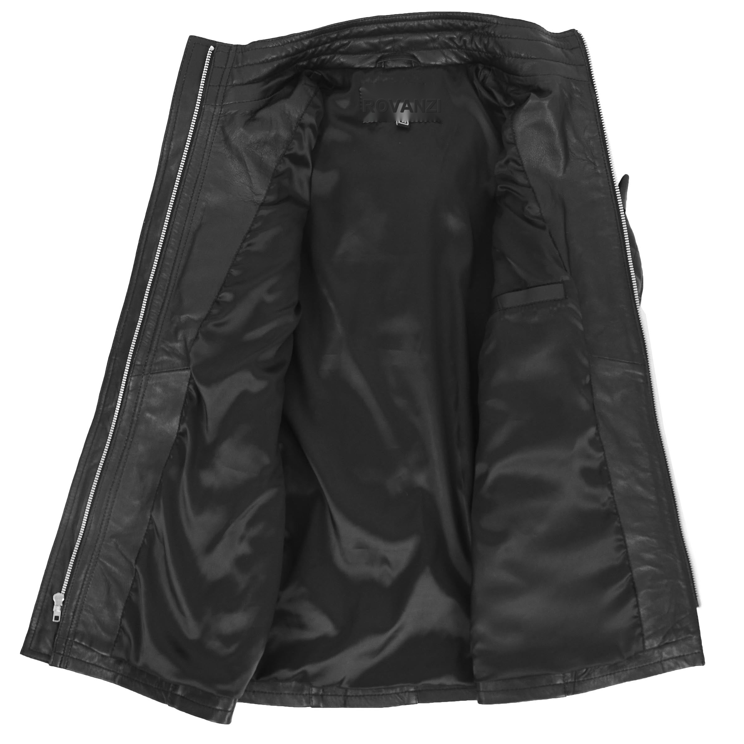 BUNERI Women's Original Duffle Style Leather Coat Black – 6