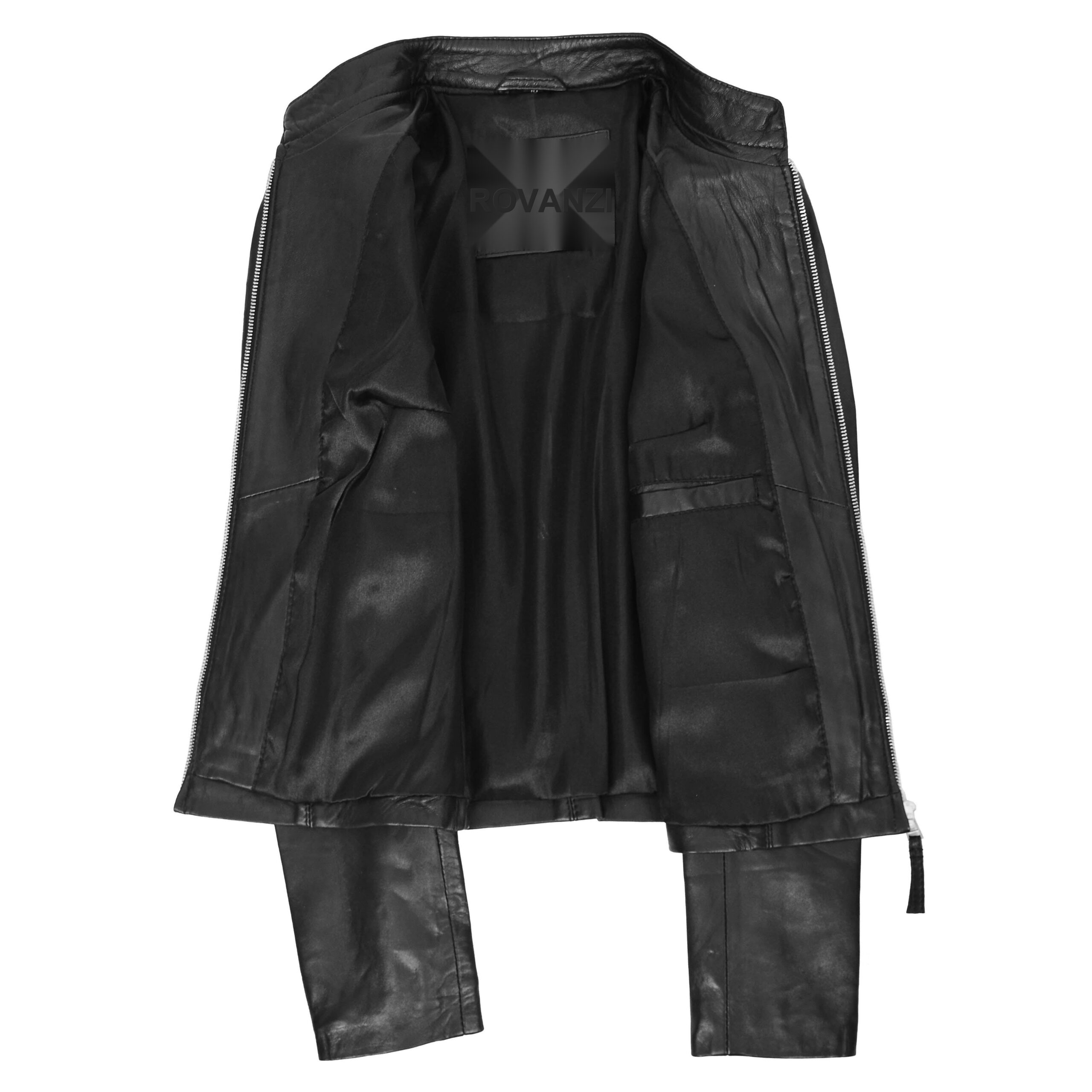 BUNERI Black Real Leather Casual Biker Jacket Women – 6