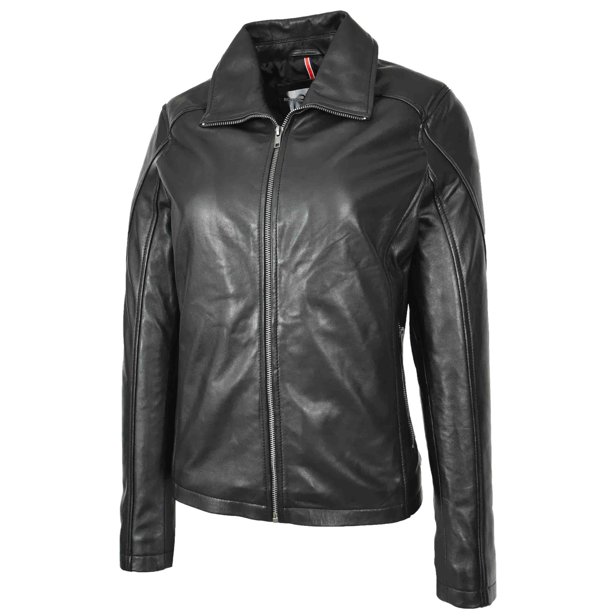 BUNERI Black Leather Classic Box Zip Jacket – 4