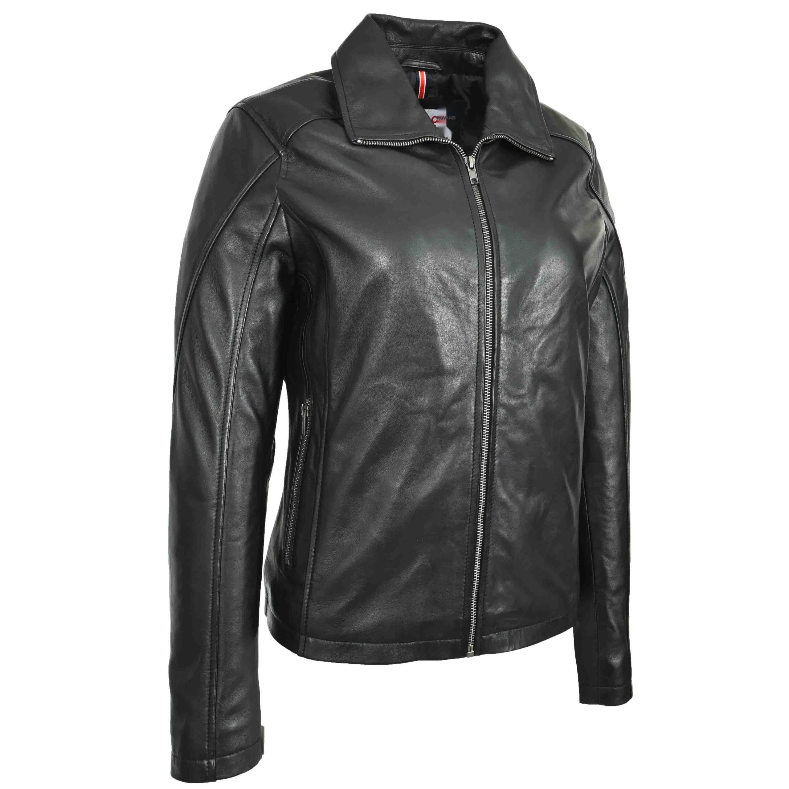 BUNERI Black Leather Classic Box Zip Jacket – 5
